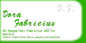 dora fabricius business card